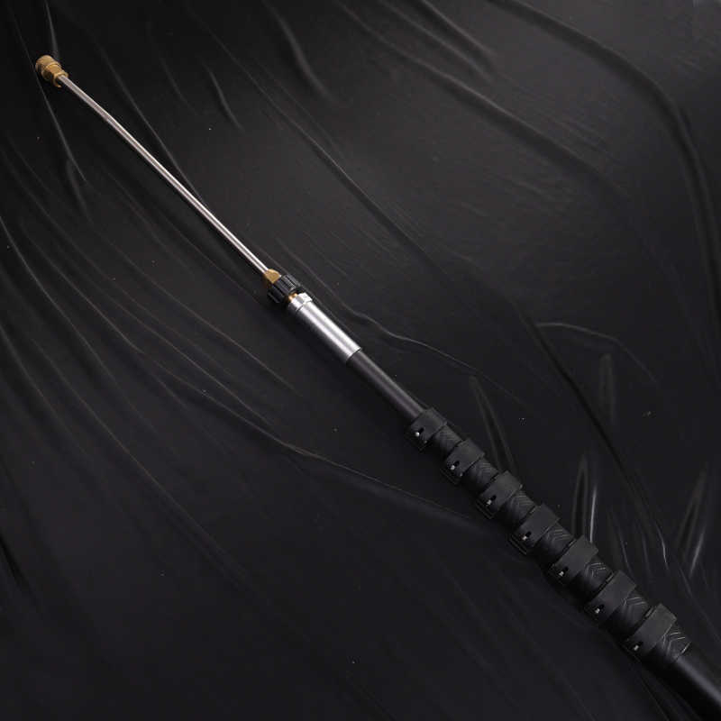 High pressure telescopic rod with metal nozzle