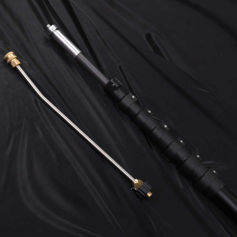 High pressure telescopic pole with removable nozzle